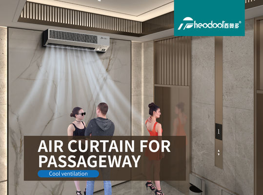 Cortina d'aria refrigerante 2 colori argento e bianco per Passaggi utilizzabile in edifici residenziali, condomini e uffici