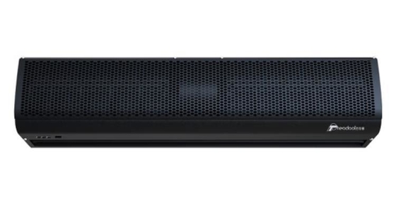 Cortina d'aria nera compatta 0.9m - 2m con telecomando 220-240V