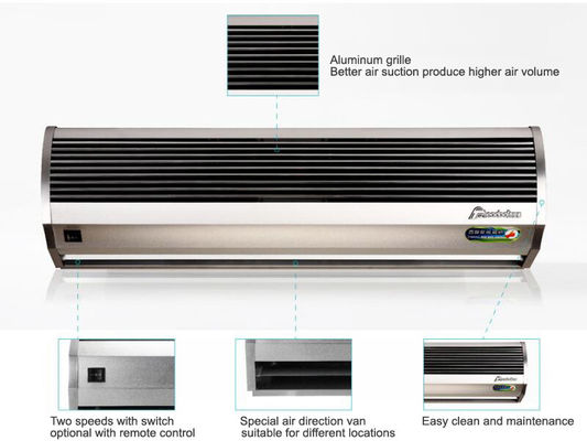 5G Silver Wind Air Curtain 2000m3/h Motore AC/DC 230V