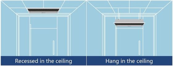 Recessed Ceiling Wind Thermal Air Curtain Heating Barrier With Fan Cooling or Heating Air